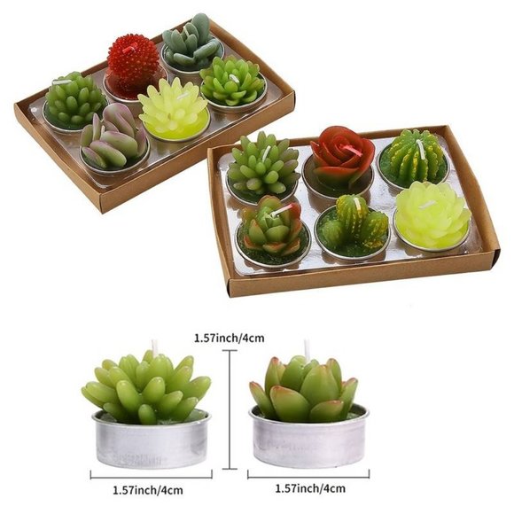 12 pack cactus tealight, succulent cactus candles - Picture 3 of 6
